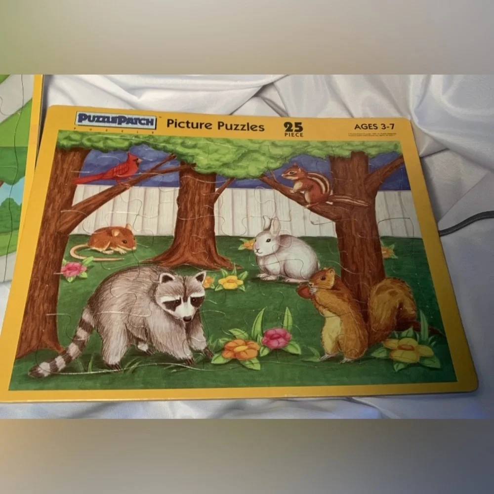 Picture Puzzles Set of 3 Chores Birds Mammals 14” x 10 3:4” 25 piece puzzles